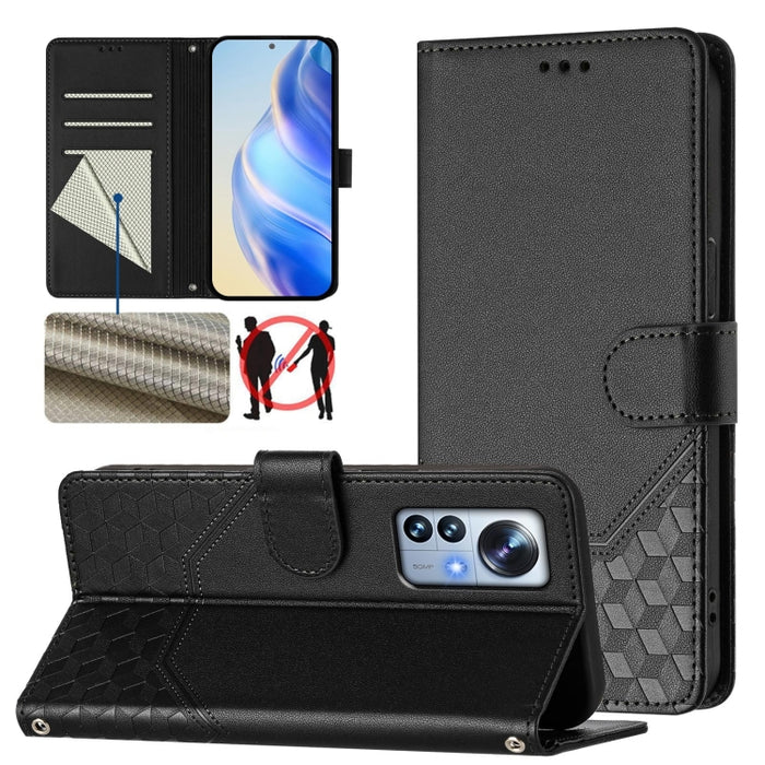 Funda de cuero para teléfono con RFID y estampado en panal, For Xiaomi Poco X6 Neo 5G, For Xiaomi Poco X6 Pro / Redmi K70E, For Xiaomi Poco X6 5G, For Xiaomi 14 Ultra 5G, For Xiaomi 14 Pro 5G, For Xiaomi 14, For Xiaomi Poco F5 / Redmi Note 12 Turbo 5G ...