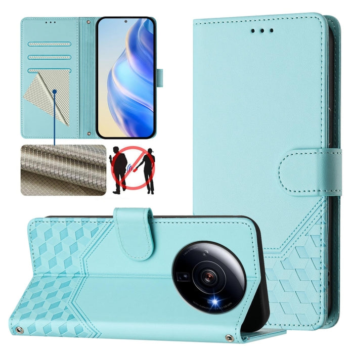 Funda de cuero para teléfono con RFID y estampado en panal, For Xiaomi Poco X6 Neo 5G, For Xiaomi Poco X6 Pro / Redmi K70E, For Xiaomi Poco X6 5G, For Xiaomi 14 Ultra 5G, For Xiaomi 14 Pro 5G, For Xiaomi 14, For Xiaomi Poco F5 / Redmi Note 12 Turbo 5G ...