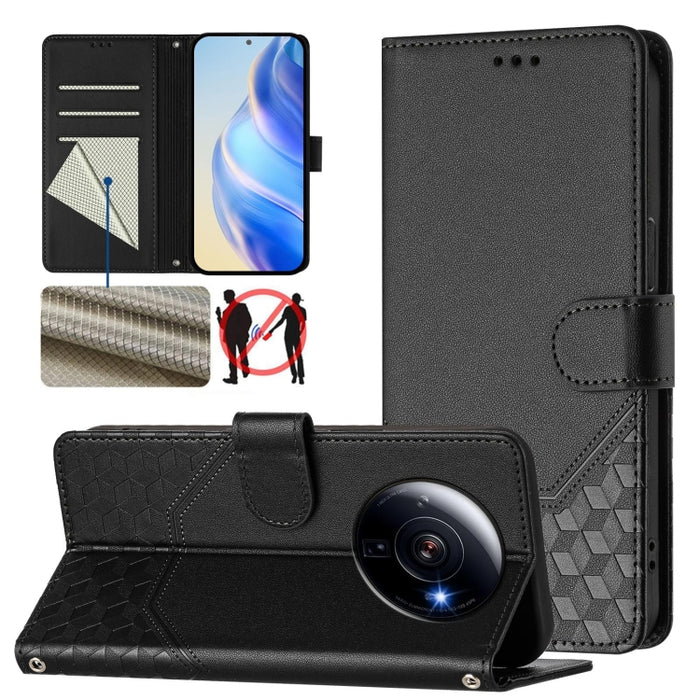Funda de cuero para teléfono con RFID y estampado en panal, For Xiaomi Poco X6 Neo 5G, For Xiaomi Poco X6 Pro / Redmi K70E, For Xiaomi Poco X6 5G, For Xiaomi 14 Ultra 5G, For Xiaomi 14 Pro 5G, For Xiaomi 14, For Xiaomi Poco F5 / Redmi Note 12 Turbo 5G ...