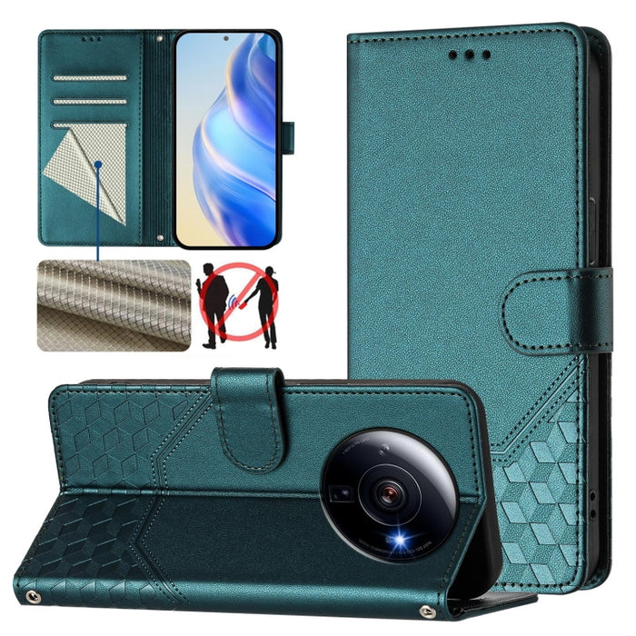 Funda de cuero para teléfono con RFID y estampado en panal, For Xiaomi Poco X6 Neo 5G, For Xiaomi Poco X6 Pro / Redmi K70E, For Xiaomi Poco X6 5G, For Xiaomi 14 Ultra 5G, For Xiaomi 14 Pro 5G, For Xiaomi 14, For Xiaomi Poco F5 / Redmi Note 12 Turbo 5G ...