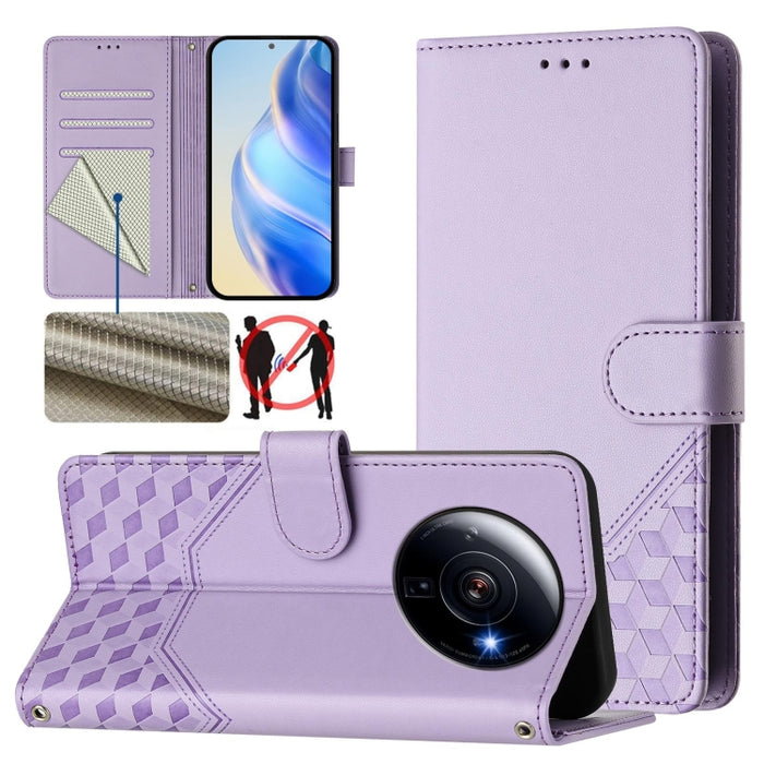 Funda de cuero para teléfono con RFID y estampado en panal, For Xiaomi Poco X6 Neo 5G, For Xiaomi Poco X6 Pro / Redmi K70E, For Xiaomi Poco X6 5G, For Xiaomi 14 Ultra 5G, For Xiaomi 14 Pro 5G, For Xiaomi 14, For Xiaomi Poco F5 / Redmi Note 12 Turbo 5G ...