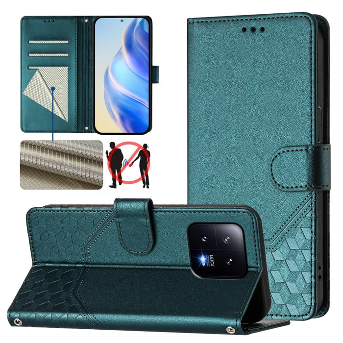 Funda de cuero para teléfono con RFID y estampado en panal, For Xiaomi Poco X6 Neo 5G, For Xiaomi Poco X6 Pro / Redmi K70E, For Xiaomi Poco X6 5G, For Xiaomi 14 Ultra 5G, For Xiaomi 14 Pro 5G, For Xiaomi 14, For Xiaomi Poco F5 / Redmi Note 12 Turbo 5G ...