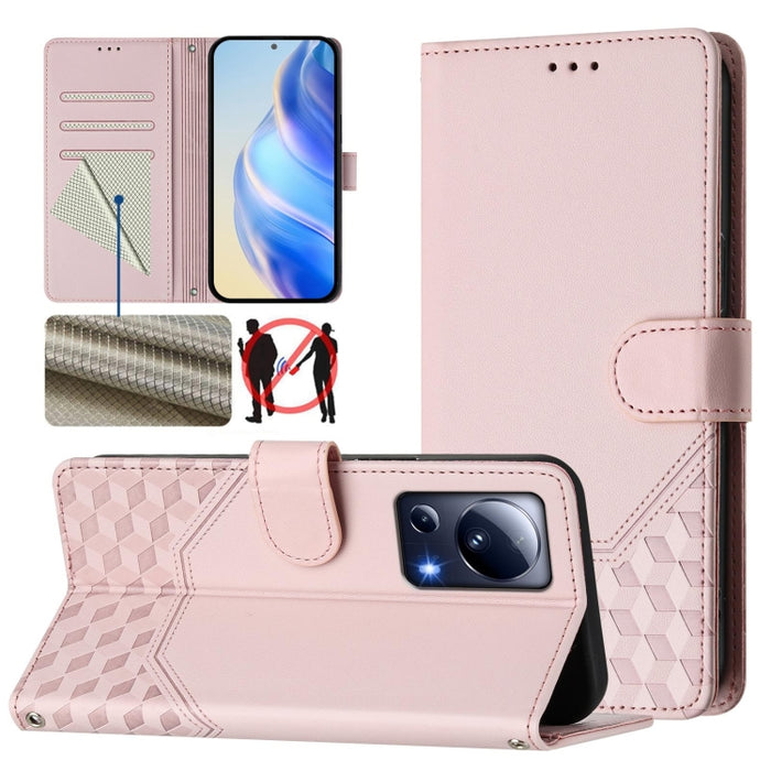 Funda de cuero para teléfono con RFID y estampado en panal, For Xiaomi Poco X6 Neo 5G, For Xiaomi Poco X6 Pro / Redmi K70E, For Xiaomi Poco X6 5G, For Xiaomi 14 Ultra 5G, For Xiaomi 14 Pro 5G, For Xiaomi 14, For Xiaomi Poco F5 / Redmi Note 12 Turbo 5G ...