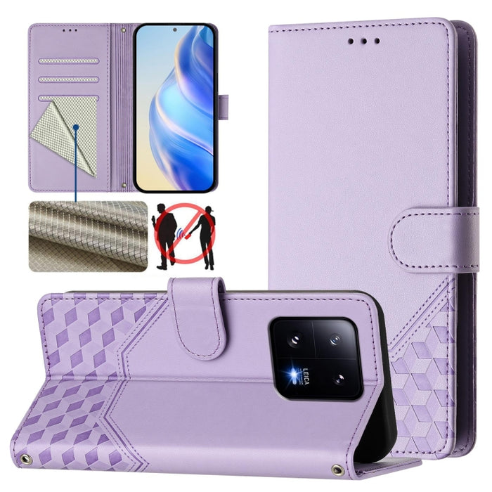 Funda de cuero para teléfono con RFID y estampado en panal, For Xiaomi Poco X6 Neo 5G, For Xiaomi Poco X6 Pro / Redmi K70E, For Xiaomi Poco X6 5G, For Xiaomi 14 Ultra 5G, For Xiaomi 14 Pro 5G, For Xiaomi 14, For Xiaomi Poco F5 / Redmi Note 12 Turbo 5G ...