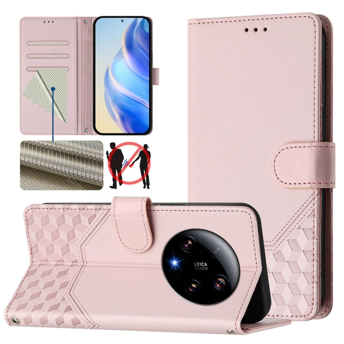 Funda de cuero para teléfono con RFID y estampado en panal, For Xiaomi Poco X6 Neo 5G, For Xiaomi Poco X6 Pro / Redmi K70E, For Xiaomi Poco X6 5G, For Xiaomi 14 Ultra 5G, For Xiaomi 14 Pro 5G, For Xiaomi 14, For Xiaomi Poco F5 / Redmi Note 12 Turbo 5G ...