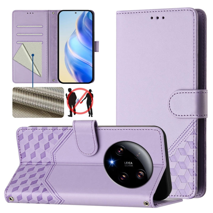 Funda de cuero para teléfono con RFID y estampado en panal, For Xiaomi Poco X6 Neo 5G, For Xiaomi Poco X6 Pro / Redmi K70E, For Xiaomi Poco X6 5G, For Xiaomi 14 Ultra 5G, For Xiaomi 14 Pro 5G, For Xiaomi 14, For Xiaomi Poco F5 / Redmi Note 12 Turbo 5G ...