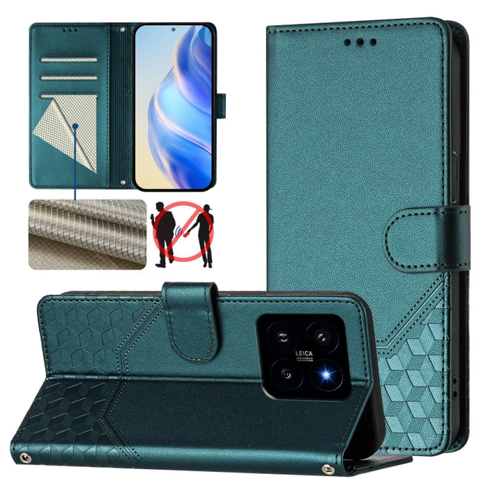 Funda de cuero para teléfono con RFID y estampado en panal, For Xiaomi Poco X6 Neo 5G, For Xiaomi Poco X6 Pro / Redmi K70E, For Xiaomi Poco X6 5G, For Xiaomi 14 Ultra 5G, For Xiaomi 14 Pro 5G, For Xiaomi 14, For Xiaomi Poco F5 / Redmi Note 12 Turbo 5G ...