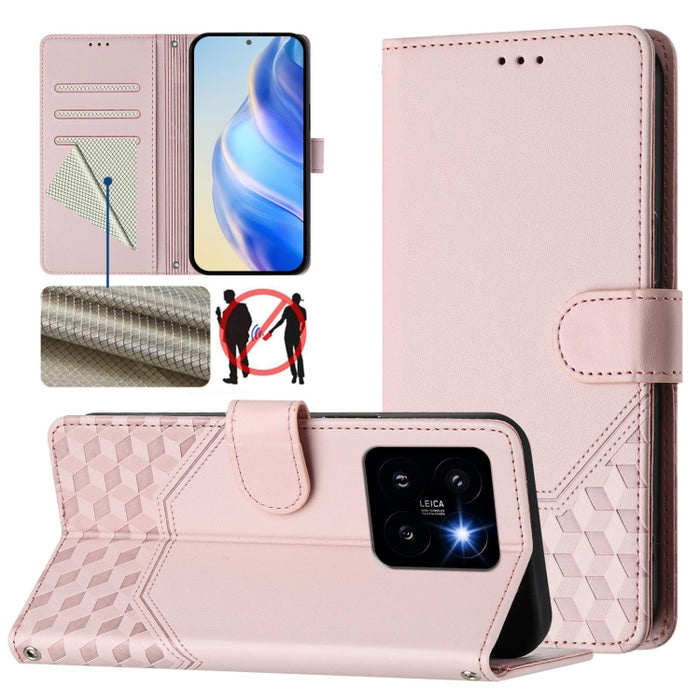 Funda de cuero para teléfono con RFID y estampado en panal, For Xiaomi Poco X6 Neo 5G, For Xiaomi Poco X6 Pro / Redmi K70E, For Xiaomi Poco X6 5G, For Xiaomi 14 Ultra 5G, For Xiaomi 14 Pro 5G, For Xiaomi 14, For Xiaomi Poco F5 / Redmi Note 12 Turbo 5G ...