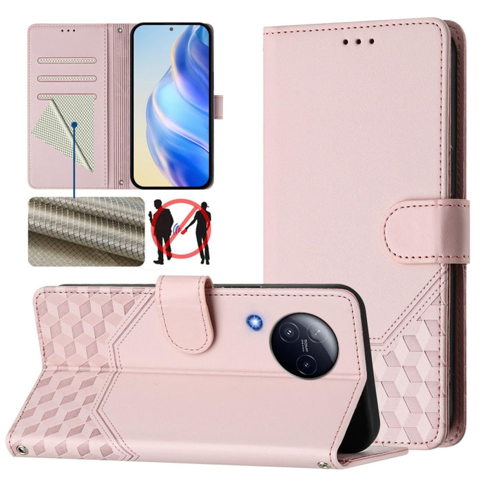 Funda de cuero para teléfono con RFID y estampado en panal, For Xiaomi Poco X6 Neo 5G, For Xiaomi Poco X6 Pro / Redmi K70E, For Xiaomi Poco X6 5G, For Xiaomi 14 Ultra 5G, For Xiaomi 14 Pro 5G, For Xiaomi 14, For Xiaomi Poco F5 / Redmi Note 12 Turbo 5G ...