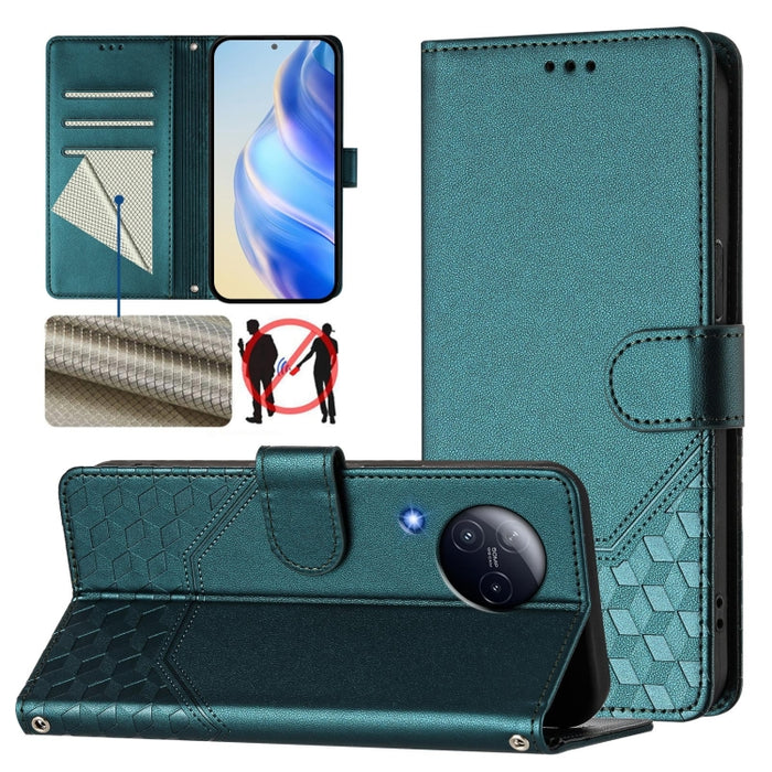 Funda de cuero para teléfono con RFID y estampado en panal, For Xiaomi Poco X6 Neo 5G, For Xiaomi Poco X6 Pro / Redmi K70E, For Xiaomi Poco X6 5G, For Xiaomi 14 Ultra 5G, For Xiaomi 14 Pro 5G, For Xiaomi 14, For Xiaomi Poco F5 / Redmi Note 12 Turbo 5G ...