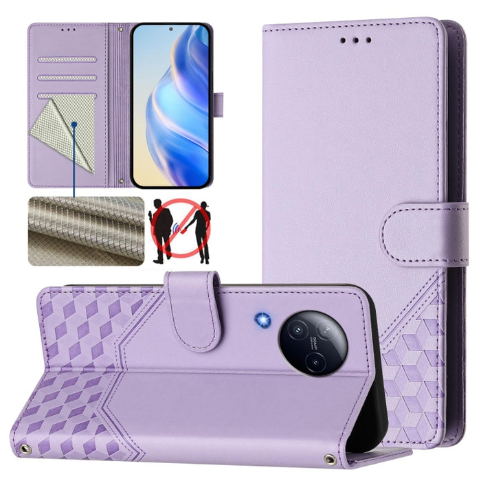 Funda de cuero para teléfono con RFID y estampado en panal, For Xiaomi Poco X6 Neo 5G, For Xiaomi Poco X6 Pro / Redmi K70E, For Xiaomi Poco X6 5G, For Xiaomi 14 Ultra 5G, For Xiaomi 14 Pro 5G, For Xiaomi 14, For Xiaomi Poco F5 / Redmi Note 12 Turbo 5G ...