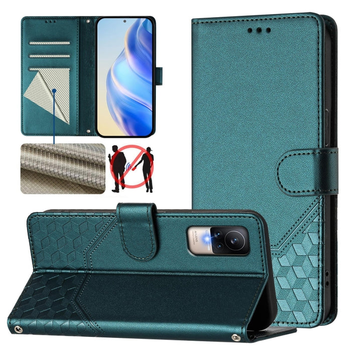 Funda de cuero para teléfono con RFID y estampado en panal, For Xiaomi Poco C40 / Redmi 10C, For Xiaomi Civi 1S, For Xiaomi Poco M4 Pro 4G, For Xiaomi Poco X4 Pro 5G, For Xiaomi Mi 11 Lite / Mi 11 Lite 5G NE, For Xiaomi 11T / 11T Pro                   ...