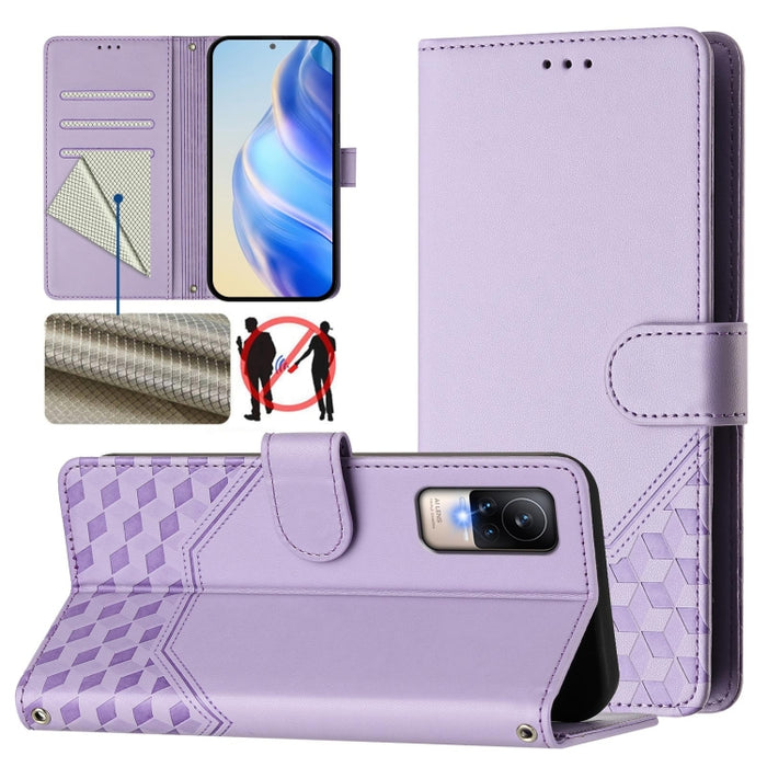 Funda de cuero para teléfono con RFID y estampado en panal, For Xiaomi Poco C40 / Redmi 10C, For Xiaomi Civi 1S, For Xiaomi Poco M4 Pro 4G, For Xiaomi Poco X4 Pro 5G, For Xiaomi Mi 11 Lite / Mi 11 Lite 5G NE, For Xiaomi 11T / 11T Pro                   ...