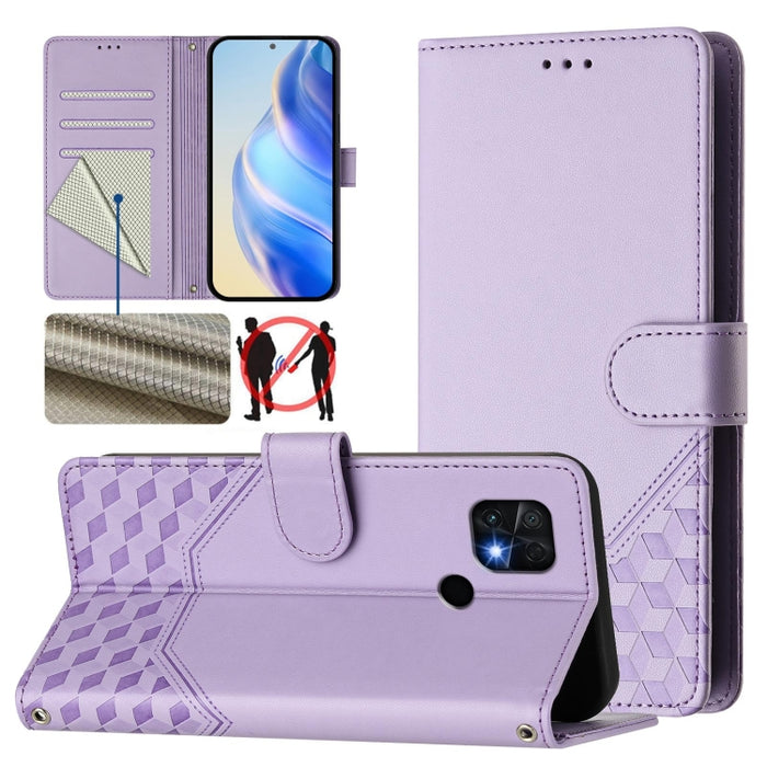 Funda de cuero para teléfono con RFID y estampado en panal, For Xiaomi Poco C40 / Redmi 10C, For Xiaomi Civi 1S, For Xiaomi Poco M4 Pro 4G, For Xiaomi Poco X4 Pro 5G, For Xiaomi Mi 11 Lite / Mi 11 Lite 5G NE, For Xiaomi 11T / 11T Pro                   ...