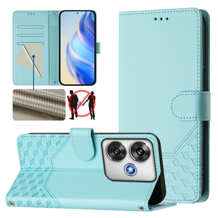 Funda de cuero para teléfono con RFID y estampado en panal, For Xiaomi Poco X6 Neo 5G, For Xiaomi Poco X6 Pro / Redmi K70E, For Xiaomi Poco X6 5G, For Xiaomi 14 Ultra 5G, For Xiaomi 14 Pro 5G, For Xiaomi 14, For Xiaomi Poco F5 / Redmi Note 12 Turbo 5G ...