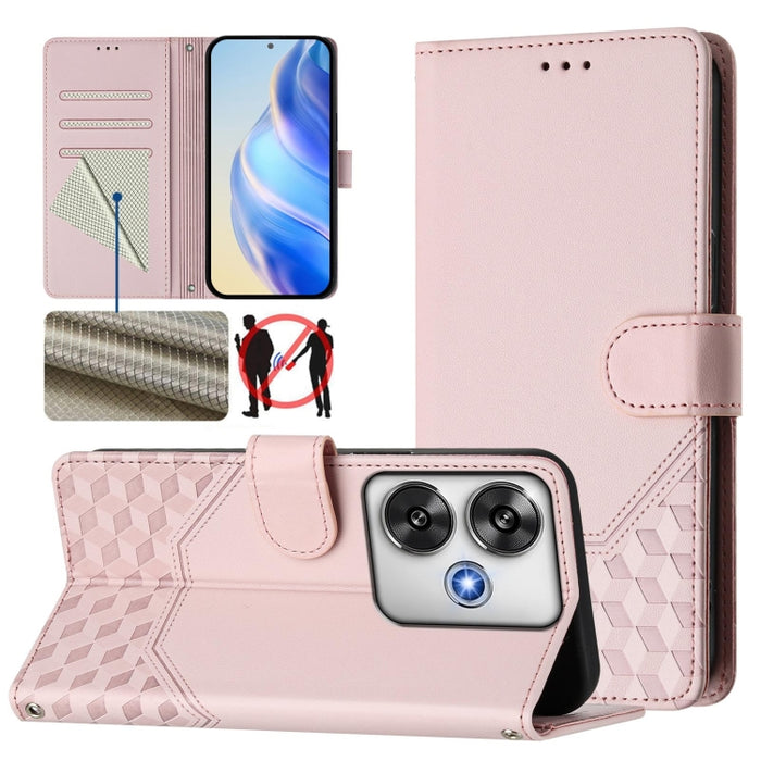 Funda de cuero para teléfono con RFID y estampado en panal, For Xiaomi Poco X6 Neo 5G, For Xiaomi Poco X6 Pro / Redmi K70E, For Xiaomi Poco X6 5G, For Xiaomi 14 Ultra 5G, For Xiaomi 14 Pro 5G, For Xiaomi 14, For Xiaomi Poco F5 / Redmi Note 12 Turbo 5G ...