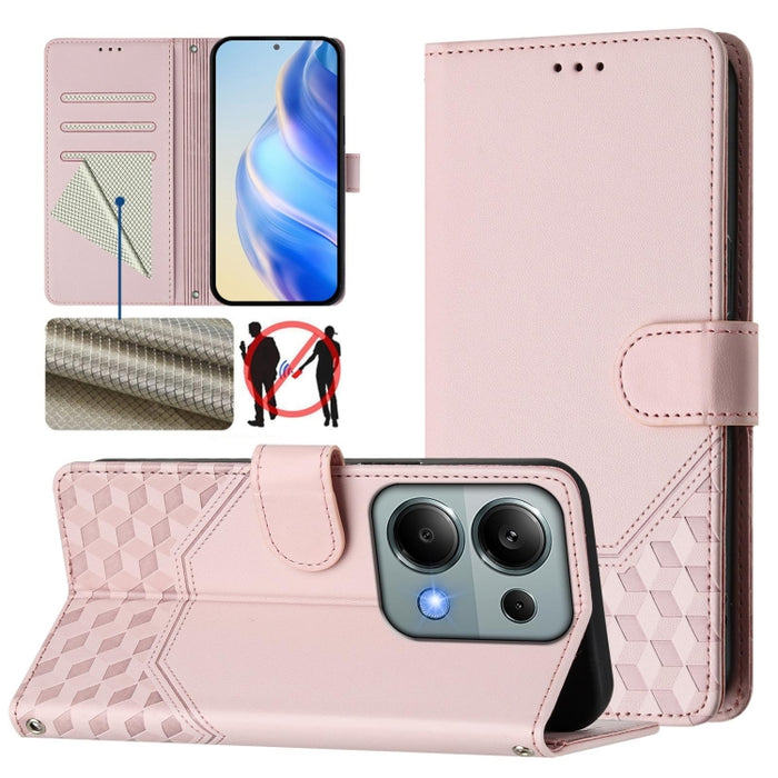 Funda de cuero para teléfono con RFID y estampado en panal, For Xiaomi Poco X6 Neo 5G, For Xiaomi Poco X6 Pro / Redmi K70E, For Xiaomi Poco X6 5G, For Xiaomi 14 Ultra 5G, For Xiaomi 14 Pro 5G, For Xiaomi 14, For Xiaomi Poco F5 / Redmi Note 12 Turbo 5G ...