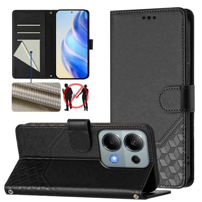Funda de cuero para teléfono con RFID y estampado en panal, For Xiaomi Poco X6 Neo 5G, For Xiaomi Poco X6 Pro / Redmi K70E, For Xiaomi Poco X6 5G, For Xiaomi 14 Ultra 5G, For Xiaomi 14 Pro 5G, For Xiaomi 14, For Xiaomi Poco F5 / Redmi Note 12 Turbo 5G ...