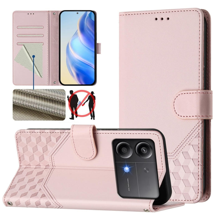 Funda de cuero para teléfono con RFID y estampado en panal, For Xiaomi Poco X6 Neo 5G, For Xiaomi Poco X6 Pro / Redmi K70E, For Xiaomi Poco X6 5G, For Xiaomi 14 Ultra 5G, For Xiaomi 14 Pro 5G, For Xiaomi 14, For Xiaomi Poco F5 / Redmi Note 12 Turbo 5G ...