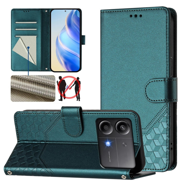 Funda de cuero para teléfono con RFID y estampado en panal, For Xiaomi Poco X6 Neo 5G, For Xiaomi Poco X6 Pro / Redmi K70E, For Xiaomi Poco X6 5G, For Xiaomi 14 Ultra 5G, For Xiaomi 14 Pro 5G, For Xiaomi 14, For Xiaomi Poco F5 / Redmi Note 12 Turbo 5G ...