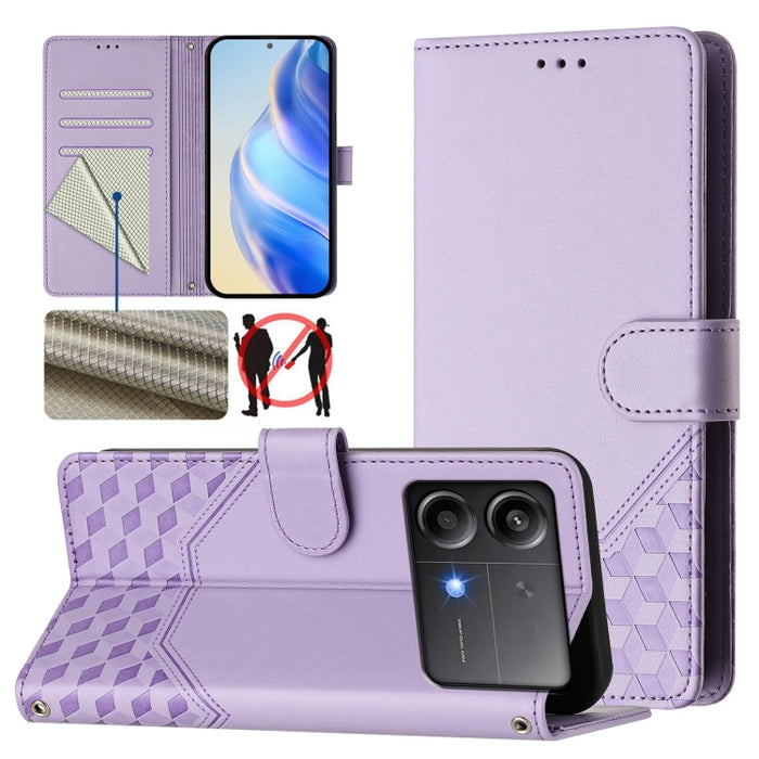 Funda de cuero para teléfono con RFID y estampado en panal, For Xiaomi Poco X6 Neo 5G, For Xiaomi Poco X6 Pro / Redmi K70E, For Xiaomi Poco X6 5G, For Xiaomi 14 Ultra 5G, For Xiaomi 14 Pro 5G, For Xiaomi 14, For Xiaomi Poco F5 / Redmi Note 12 Turbo 5G ...