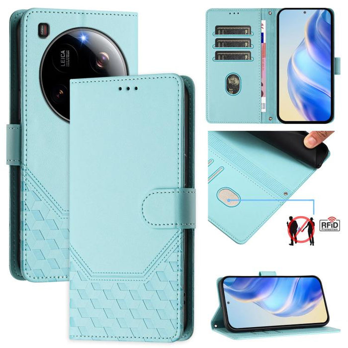 Funda de cuero para teléfono con RFID y estampado en panal, For Redmi 15 5G Global / 15 4G SEA 169.5mm, For Xiaomi 15T Pro 5G, For Xiaomi 15T 5G, For Xiaomi Civi 5 Pro 5G, For Xiaomi 15S Pro 5G, For Xiaomi Poco M6 Plus / Redmi 13x 4G                   ...