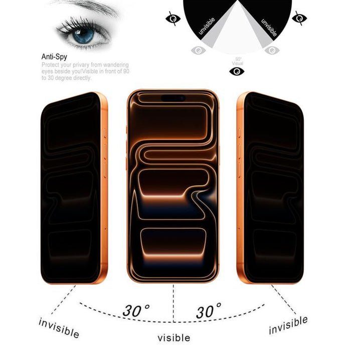 Película de vidrio templado antiespía de cobertura total y alta transparencia, For iPhone 17 Pro Max, For iPhone 17 Pro, For iPhone 17, For iPhone Air, For iPhone 16 Pro Max, For iPhone 16 Pro, For iPhone 16 Plus, For iPhone 16