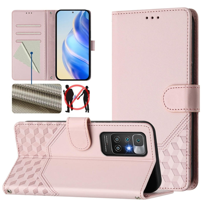 Funda para teléfono de cuero RFID con relieve en forma de panal, For Redmi Note 12 Explorer / 12 Pro+ 5G, For Redmi Note 12 Pro Speed / 12 Pro 5G, For Redmi Note 12 5G Global, For Redmi 12C / 11A, For Redmi 10 5G / Note 11E 5G / Note 11R               ...