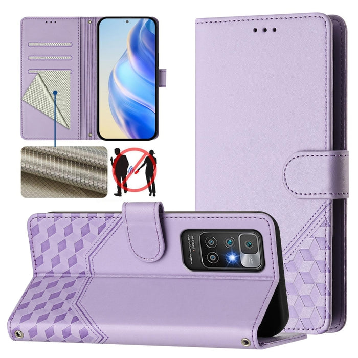 Funda para teléfono de cuero RFID con relieve en forma de panal, For Redmi Note 12 Explorer / 12 Pro+ 5G, For Redmi Note 12 Pro Speed / 12 Pro 5G, For Redmi Note 12 5G Global, For Redmi 12C / 11A, For Redmi 10 5G / Note 11E 5G / Note 11R               ...
