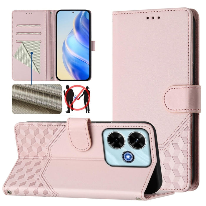 Funda para teléfono de cuero RFID con relieve en forma de panal, For Redmi A3 4G Global / A3X 4G, For Redmi Note 13 Pro 4G Global, For Redmi 13C 4G, For Redmi Note 13 4G Global, For Redmi Note 13 Pro 5G Global, For Redmi Note 13 5G Global              ...