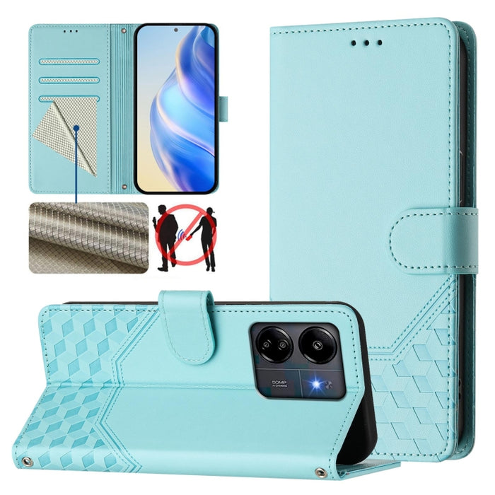 Funda para teléfono de cuero RFID con relieve en forma de panal, For Redmi A3 4G Global / A3X 4G, For Redmi Note 13 Pro 4G Global, For Redmi 13C 4G, For Redmi Note 13 4G Global, For Redmi Note 13 Pro 5G Global, For Redmi Note 13 5G Global              ...