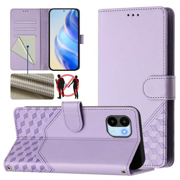 Funda para teléfono de cuero RFID con relieve en forma de panal, For Redmi Note 12 Explorer / 12 Pro+ 5G, For Redmi Note 12 Pro Speed / 12 Pro 5G, For Redmi Note 12 5G Global, For Redmi 12C / 11A, For Redmi 10 5G / Note 11E 5G / Note 11R               ...