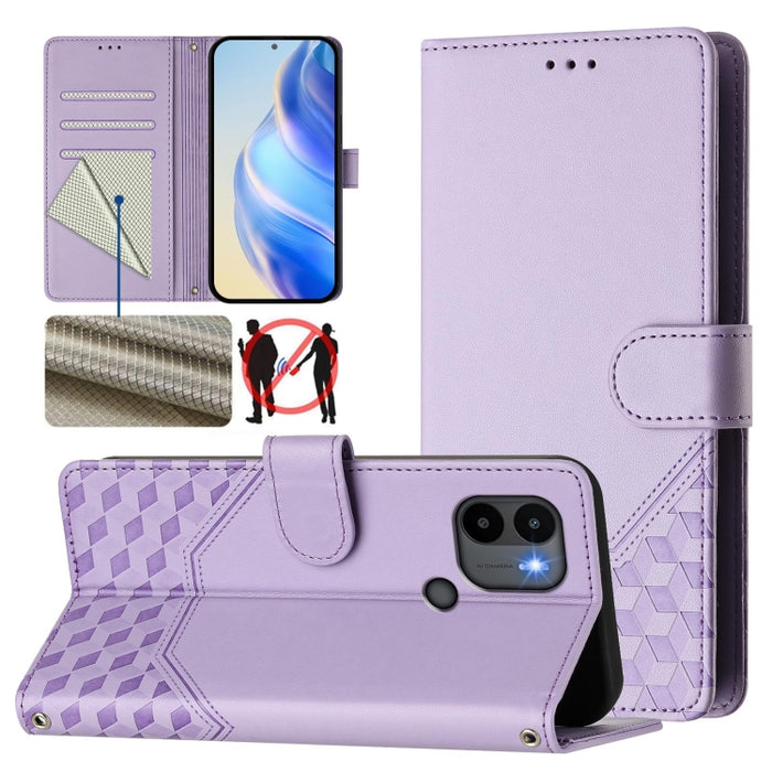 Funda para teléfono de cuero RFID con relieve en forma de panal, For Redmi A3 4G Global / A3X 4G, For Redmi Note 13 Pro 4G Global, For Redmi 13C 4G, For Redmi Note 13 4G Global, For Redmi Note 13 Pro 5G Global, For Redmi Note 13 5G Global              ...