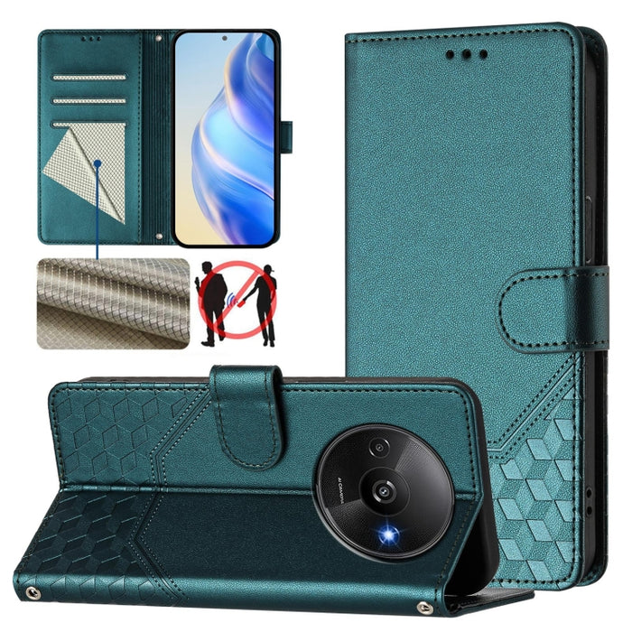 Funda para teléfono de cuero RFID con relieve en forma de panal, For Redmi A3 4G Global / A3X 4G, For Redmi Note 13 Pro 4G Global, For Redmi 13C 4G, For Redmi Note 13 4G Global, For Redmi Note 13 Pro 5G Global, For Redmi Note 13 5G Global              ...