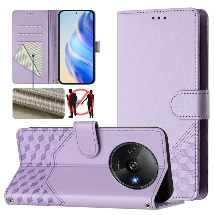 Funda para teléfono de cuero RFID con relieve en forma de panal, For Redmi A3 4G Global / A3X 4G, For Redmi Note 13 Pro 4G Global, For Redmi 13C 4G, For Redmi Note 13 4G Global, For Redmi Note 13 Pro 5G Global, For Redmi Note 13 5G Global              ...