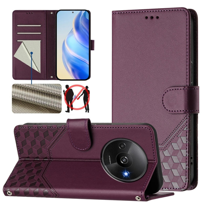 Funda para teléfono de cuero RFID con relieve en forma de panal, For Redmi A3 4G Global / A3X 4G, For Redmi Note 13 Pro 4G Global, For Redmi 13C 4G, For Redmi Note 13 4G Global, For Redmi Note 13 Pro 5G Global, For Redmi Note 13 5G Global              ...
