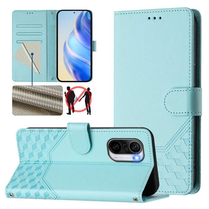 Funda para teléfono de cuero RFID con relieve en forma de panal, For Redmi Note 12 Explorer / 12 Pro+ 5G, For Redmi Note 12 Pro Speed / 12 Pro 5G, For Redmi Note 12 5G Global, For Redmi 12C / 11A, For Redmi 10 5G / Note 11E 5G / Note 11R               ...