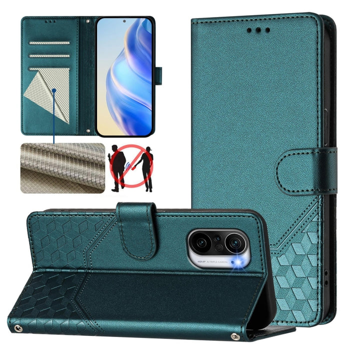 Funda para teléfono de cuero RFID con relieve en forma de panal, For Redmi Note 12 Explorer / 12 Pro+ 5G, For Redmi Note 12 Pro Speed / 12 Pro 5G, For Redmi Note 12 5G Global, For Redmi 12C / 11A, For Redmi 10 5G / Note 11E 5G / Note 11R               ...