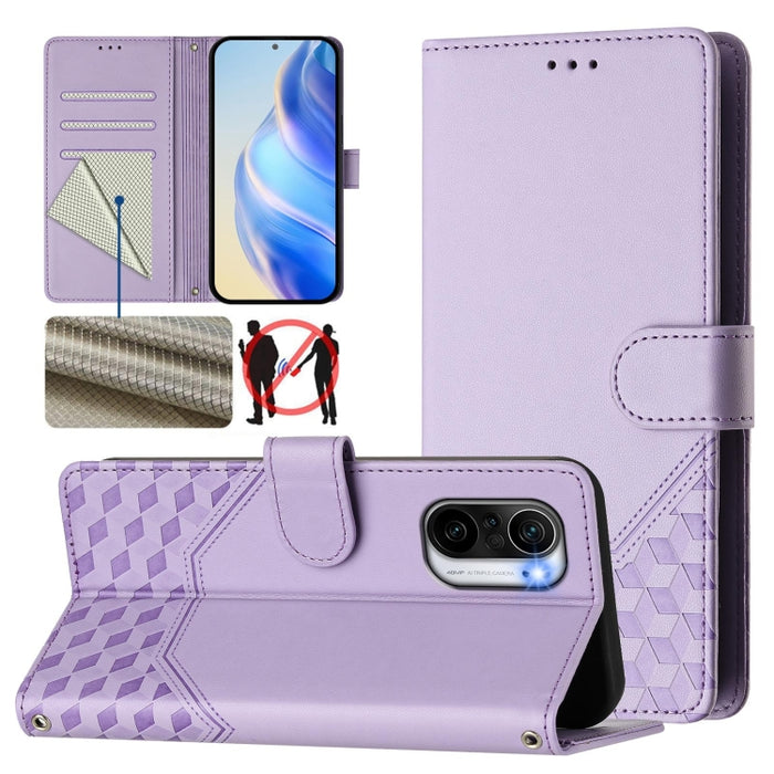 Funda para teléfono de cuero RFID con relieve en forma de panal, For Redmi Note 12 Explorer / 12 Pro+ 5G, For Redmi Note 12 Pro Speed / 12 Pro 5G, For Redmi Note 12 5G Global, For Redmi 12C / 11A, For Redmi 10 5G / Note 11E 5G / Note 11R               ...