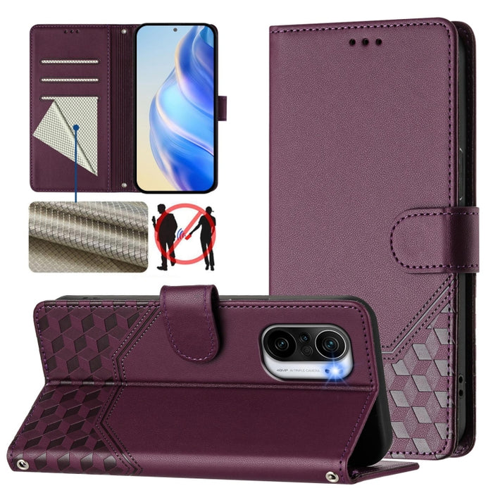 Funda para teléfono de cuero RFID con relieve en forma de panal, For Redmi Note 12 Explorer / 12 Pro+ 5G, For Redmi Note 12 Pro Speed / 12 Pro 5G, For Redmi Note 12 5G Global, For Redmi 12C / 11A, For Redmi 10 5G / Note 11E 5G / Note 11R               ...