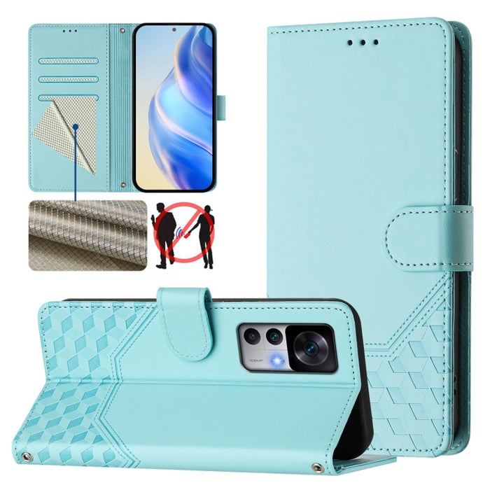 Funda para teléfono de cuero RFID con relieve en forma de panal, For Redmi Note 12 Explorer / 12 Pro+ 5G, For Redmi Note 12 Pro Speed / 12 Pro 5G, For Redmi Note 12 5G Global, For Redmi 12C / 11A, For Redmi 10 5G / Note 11E 5G / Note 11R               ...