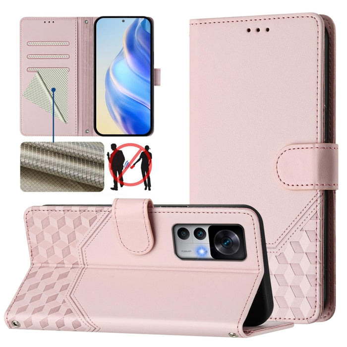 Funda para teléfono de cuero RFID con relieve en forma de panal, For Redmi Note 12 Explorer / 12 Pro+ 5G, For Redmi Note 12 Pro Speed / 12 Pro 5G, For Redmi Note 12 5G Global, For Redmi 12C / 11A, For Redmi 10 5G / Note 11E 5G / Note 11R               ...