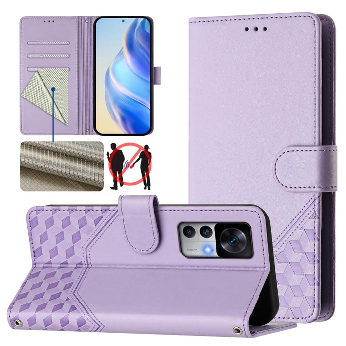 Funda para teléfono de cuero RFID con relieve en forma de panal, For Redmi Note 12 Explorer / 12 Pro+ 5G, For Redmi Note 12 Pro Speed / 12 Pro 5G, For Redmi Note 12 5G Global, For Redmi 12C / 11A, For Redmi 10 5G / Note 11E 5G / Note 11R               ...
