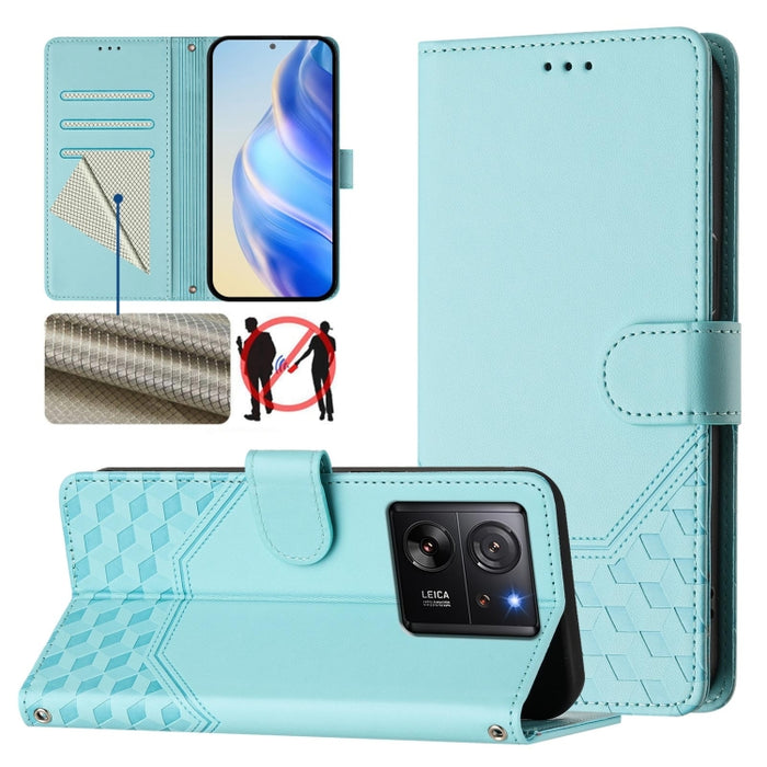 Funda para teléfono de cuero RFID con relieve en forma de panal, For Redmi A3 4G Global / A3X 4G, For Redmi Note 13 Pro 4G Global, For Redmi 13C 4G, For Redmi Note 13 4G Global, For Redmi Note 13 Pro 5G Global, For Redmi Note 13 5G Global              ...