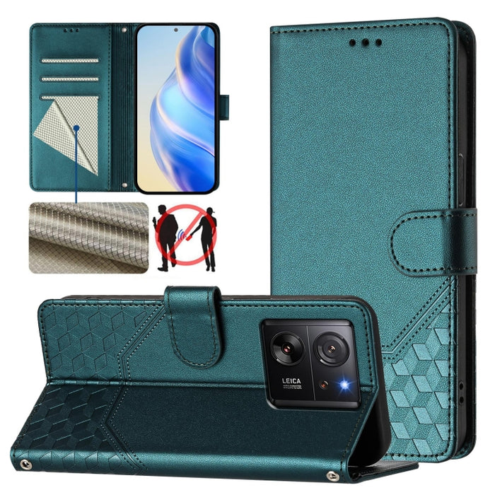 Funda para teléfono de cuero RFID con relieve en forma de panal, For Redmi A3 4G Global / A3X 4G, For Redmi Note 13 Pro 4G Global, For Redmi 13C 4G, For Redmi Note 13 4G Global, For Redmi Note 13 Pro 5G Global, For Redmi Note 13 5G Global              ...