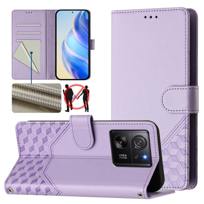 Funda para teléfono de cuero RFID con relieve en forma de panal, For Redmi A3 4G Global / A3X 4G, For Redmi Note 13 Pro 4G Global, For Redmi 13C 4G, For Redmi Note 13 4G Global, For Redmi Note 13 Pro 5G Global, For Redmi Note 13 5G Global              ...