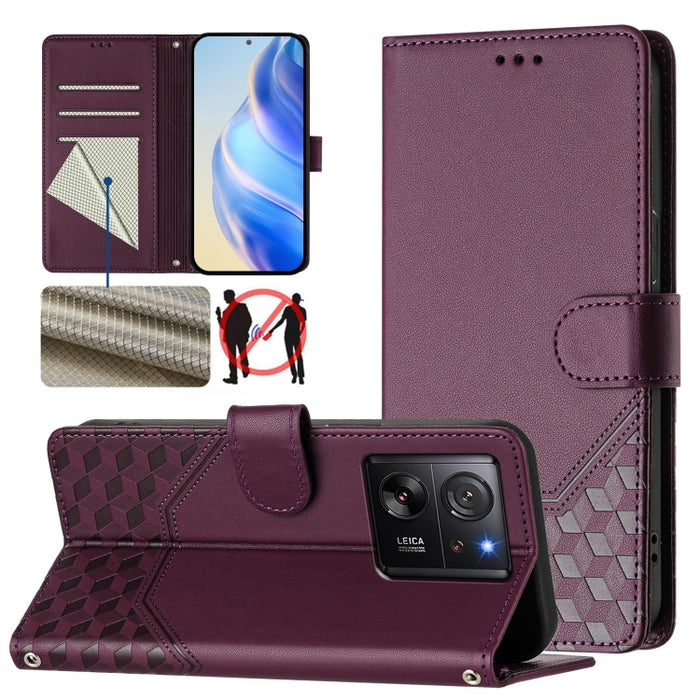 Funda para teléfono de cuero RFID con relieve en forma de panal, For Redmi A3 4G Global / A3X 4G, For Redmi Note 13 Pro 4G Global, For Redmi 13C 4G, For Redmi Note 13 4G Global, For Redmi Note 13 Pro 5G Global, For Redmi Note 13 5G Global              ...