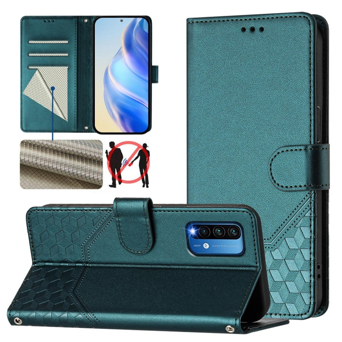 Funda para teléfono de cuero RFID con relieve en forma de panal, For Redmi Note 12 Explorer / 12 Pro+ 5G, For Redmi Note 12 Pro Speed / 12 Pro 5G, For Redmi Note 12 5G Global, For Redmi 12C / 11A, For Redmi 10 5G / Note 11E 5G / Note 11R               ...