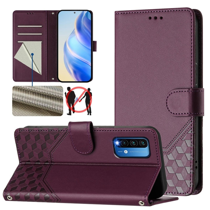 Funda para teléfono de cuero RFID con relieve en forma de panal, For Redmi Note 12 Explorer / 12 Pro+ 5G, For Redmi Note 12 Pro Speed / 12 Pro 5G, For Redmi Note 12 5G Global, For Redmi 12C / 11A, For Redmi 10 5G / Note 11E 5G / Note 11R               ...