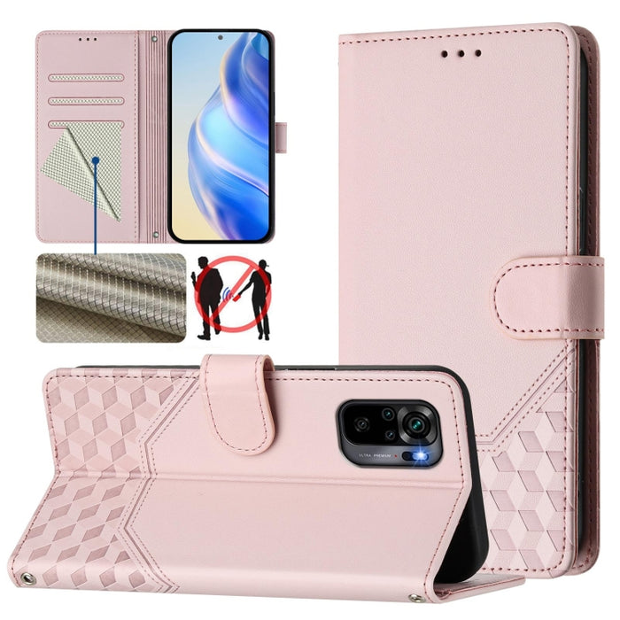 Funda para teléfono de cuero RFID con relieve en forma de panal, For Redmi Note 12 Explorer / 12 Pro+ 5G, For Redmi Note 12 Pro Speed / 12 Pro 5G, For Redmi Note 12 5G Global, For Redmi 12C / 11A, For Redmi 10 5G / Note 11E 5G / Note 11R               ...